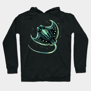 Bioluminescent Stingray Artwork | Aquatic Ocean Gift Hoodie